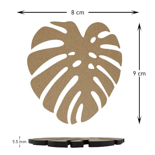 PICRAZEE Leaf Shape MDF Wooden Coasters for DIY Craft, Mandala Art, Resin Art, Painting, Decoration Craft Kit (LC_6) - Image 2
