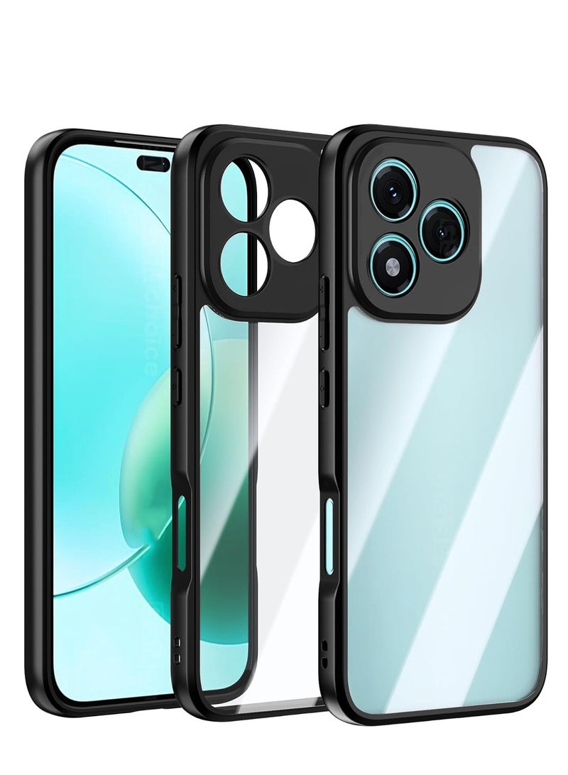 Wtech Honor 400 Lite 5G 2025 Hybrid TPU Silicone with Raised Camera Slim Armour Case Cover (MCAPSA) - Clear/Black - Image 1