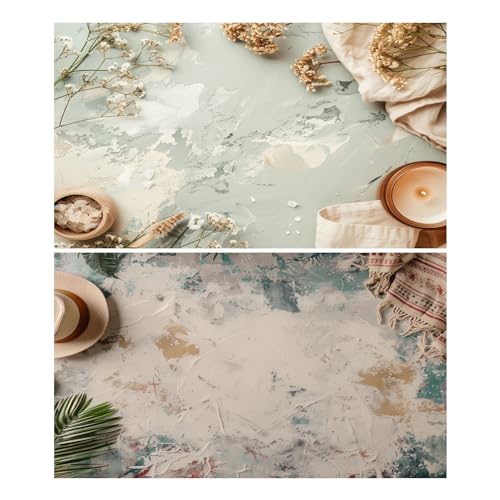 HomeArt Sheet 2 in 1 Product Photography Backdrop 3D Flat Lay Tabletop Double-Sided 20x29 Photo Background PVC Wrinkle Free for Small Products Food, Cosmetics Shoot (Combo 13) - Image 1