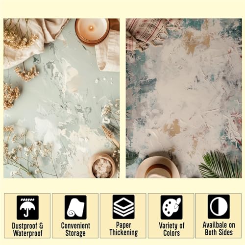 HomeArt Sheet 2 in 1 Product Photography Backdrop 3D Flat Lay Tabletop Double-Sided 20x29 Photo Background PVC Wrinkle Free for Small Products Food, Cosmetics Shoot (Combo 13) - Image 3