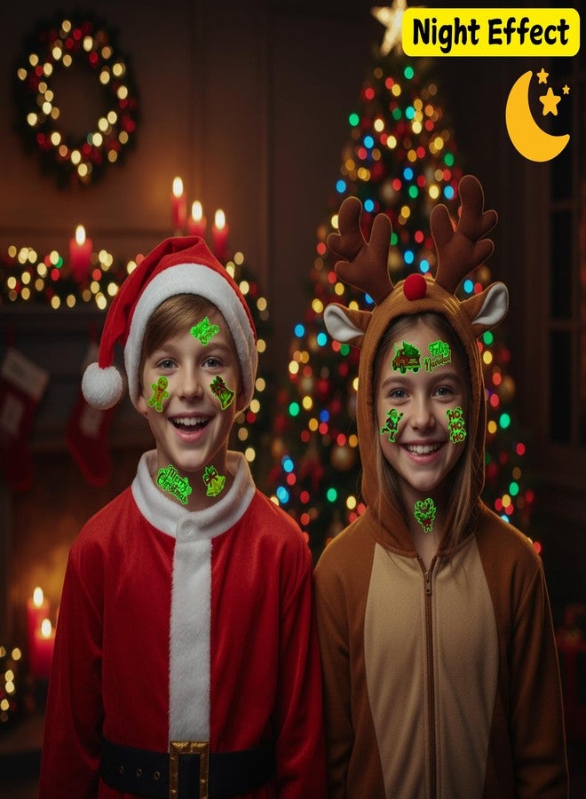 Backtopeia Glow In Dark Christmas Temporary Tattoos | Luminous Christmas Tattoos Xmas Decorations Party Favors Supplies Goodie Bags Stocking Stuffers Gift Idea For Kids Teen Adult Xmas Santa Claus Reindeer-60Pcs - Image 5
