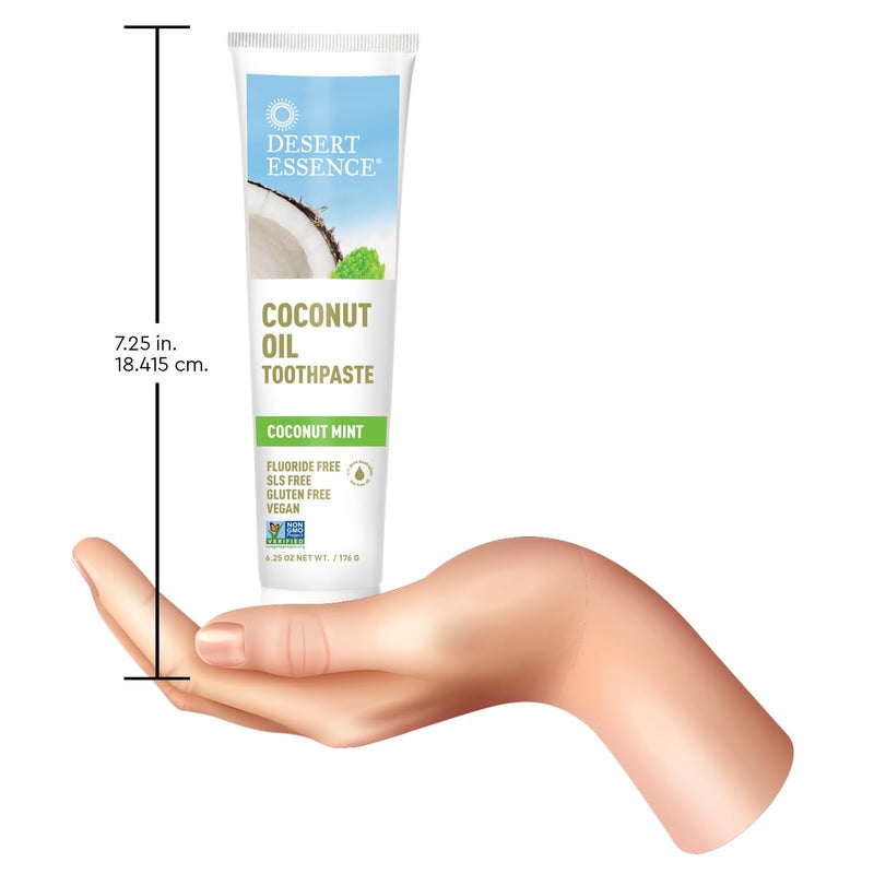 Desert Essence Tea Tree Oil Toothpaste - Coconut Mint - 6.25 Oz - Refreshing Taste - Complete Oral Care - Baking Soda - Sea Salt - Pure Essential Oil - Fights Against Sugar Acids - Zinc Citrate - Image 5