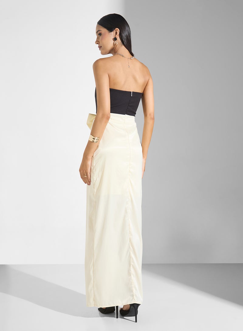 Ella Limited Edition Contrast Toned Bandeau Shimmer  Dress  - Image 2