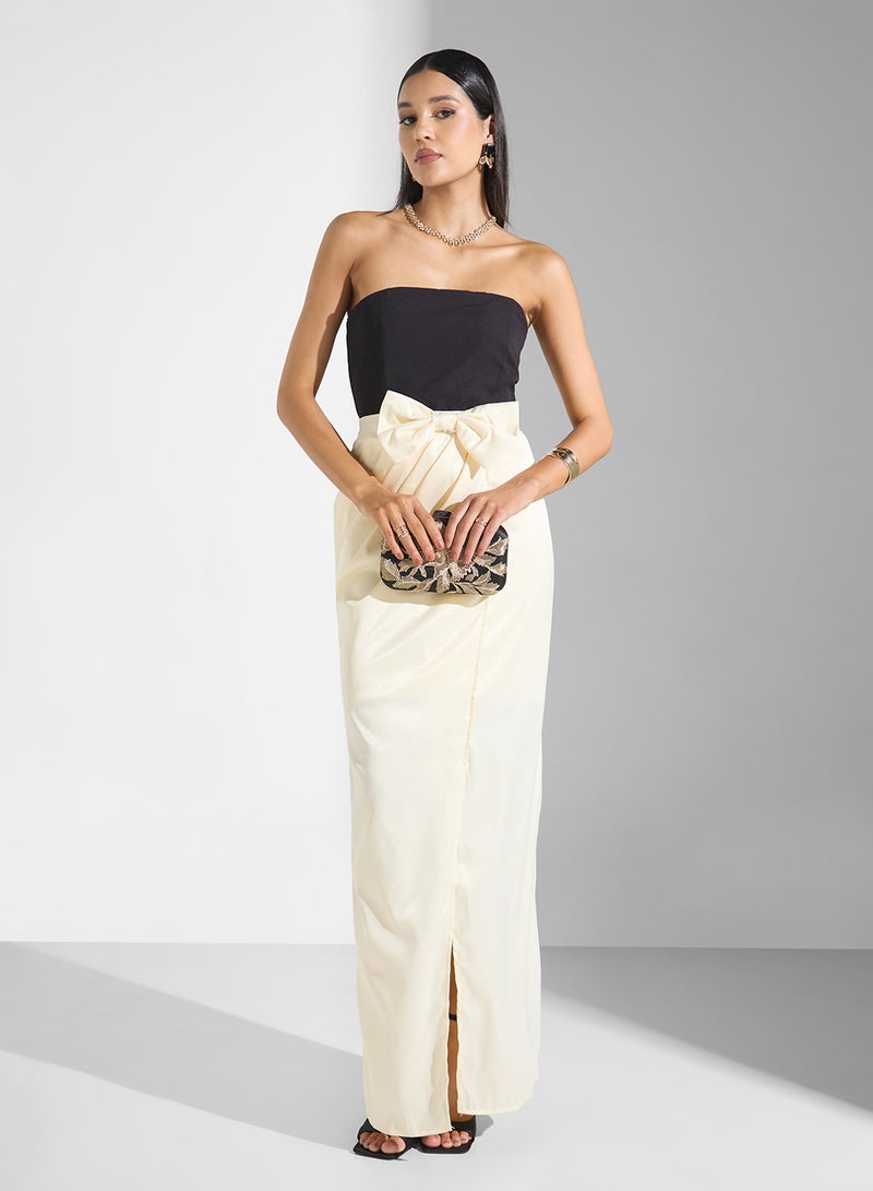 Ella Limited Edition Contrast Toned Bandeau Shimmer  Dress  - Image 4