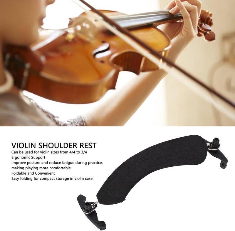 Violin Shoulder Rest, Foldable Ergonomic Support Violin Shoulder Rest with Height Adjustable Feet, Reduce Fatigue Violin Shoulder Rest for 4/4 3/4 - Image 2