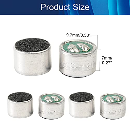 Fielect 10Pcs 9767-60DB Electret Microphone Pickup 9.7mm x 7mm Cylindrical Condenser MIC with Solder Joint for PCB - Image 2