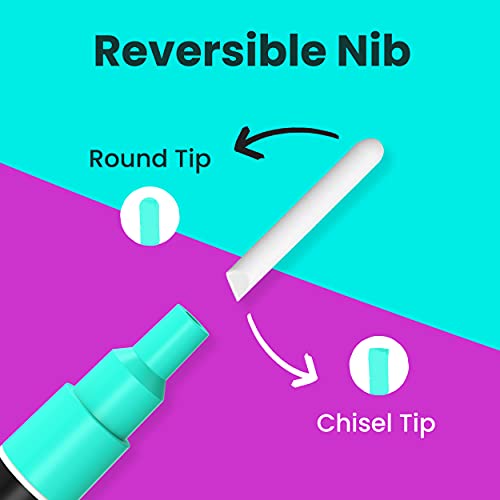 Chalkola 10 Fine Tip Liquid Chalk Markers for Blackboard, Chalkboard Signs, Window, Labels, Bistro, Glass, Car (10 Pack 3mm) - Wet Wipe Erasable Ink Chalkboard Markers, 3mm Reversible Tip Chalk Pens - Image 3