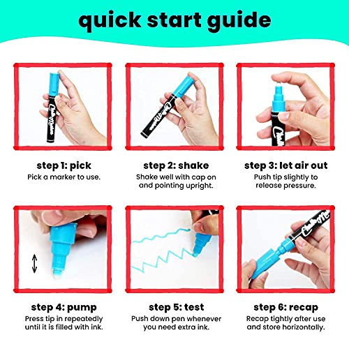 Chalkola 10 Fine Tip Liquid Chalk Markers for Blackboard, Chalkboard Signs, Window, Labels, Bistro, Glass, Car (10 Pack 3mm) - Wet Wipe Erasable Ink Chalkboard Markers, 3mm Reversible Tip Chalk Pens - Image 5