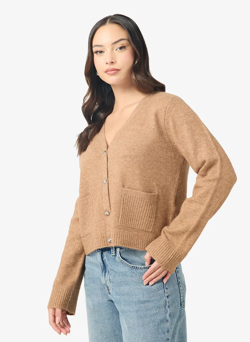 اونلي Onlrene Life Buttoned Long Sleeve Cardigan