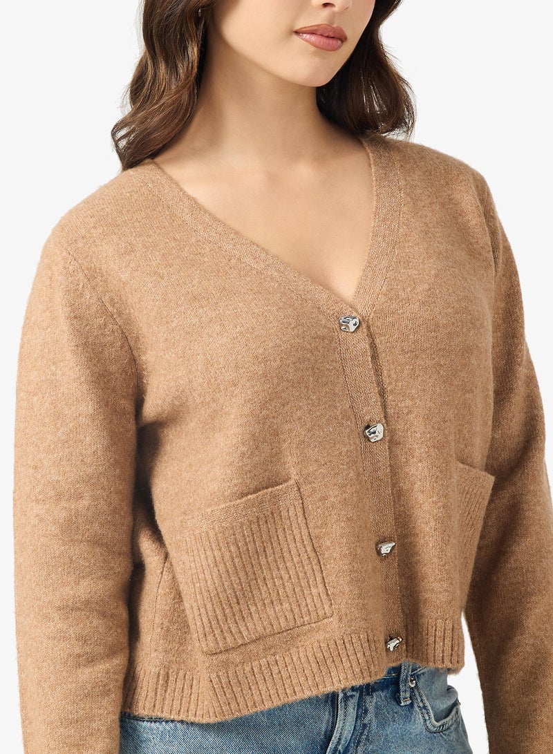 ONLY Onlrene Life Buttoned Long Sleeve Cardigan - Image 4