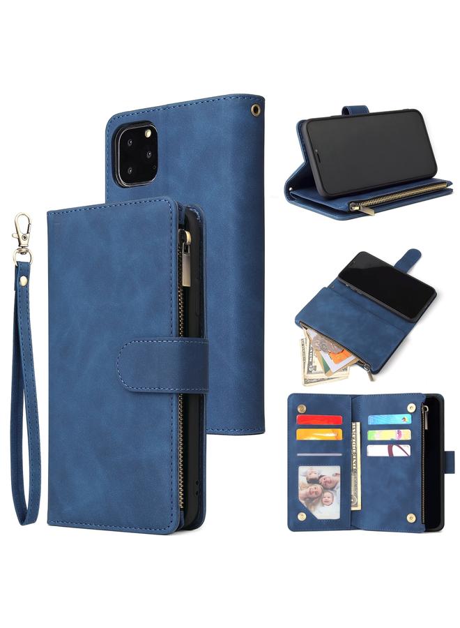 Zaboon Case For iPhone 11 Pro Max Multifunctional Retro Frosted Horizontal Flip Leather Case with Card Slot & Holder & Zipper Wallet & Photo Frame & Lanyard - Image 1