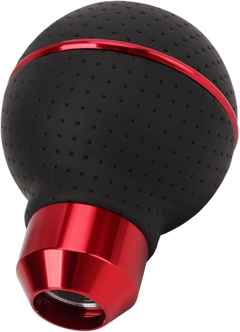 Shift Knob Universal Aluminum Manual Transmission Gear Knob with Leather, 5 Speed M8 M10 M11 M12 - Durable Design, Smooth Performance, Easy Installation for Most Vehicles (Red) - Image 5