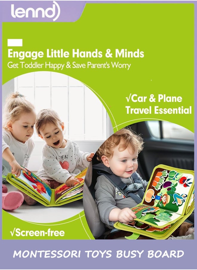 LENND Busy Book for Toddlers 1-3 - Montessori Toys Busy Board for 1 Year Old Boy Gifts Girl Toys Educational Learning Quiet Activity Books Toddler Airplane Travel Toy 1-2 One Year Old Birthday Gift  - Image 4
