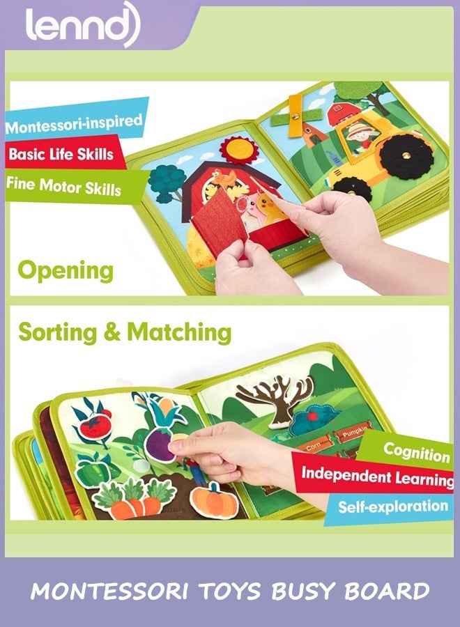 LENND Busy Book for Toddlers 1-3 - Montessori Toys Busy Board for 1 Year Old Boy Gifts Girl Toys Educational Learning Quiet Activity Books Toddler Airplane Travel Toy 1-2 One Year Old Birthday Gift - Image 4