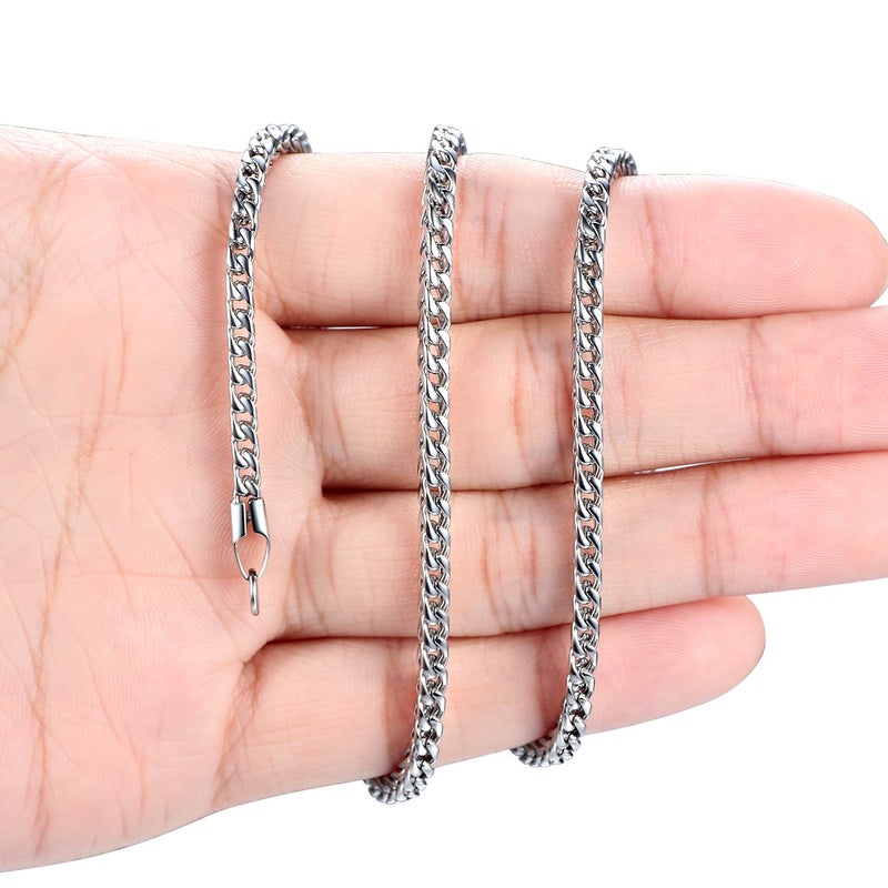 Reve Jewelry 3mm Stainless Steel Franco Chain Necklace for Men and Women, 20-30 inches (22) - Image 5