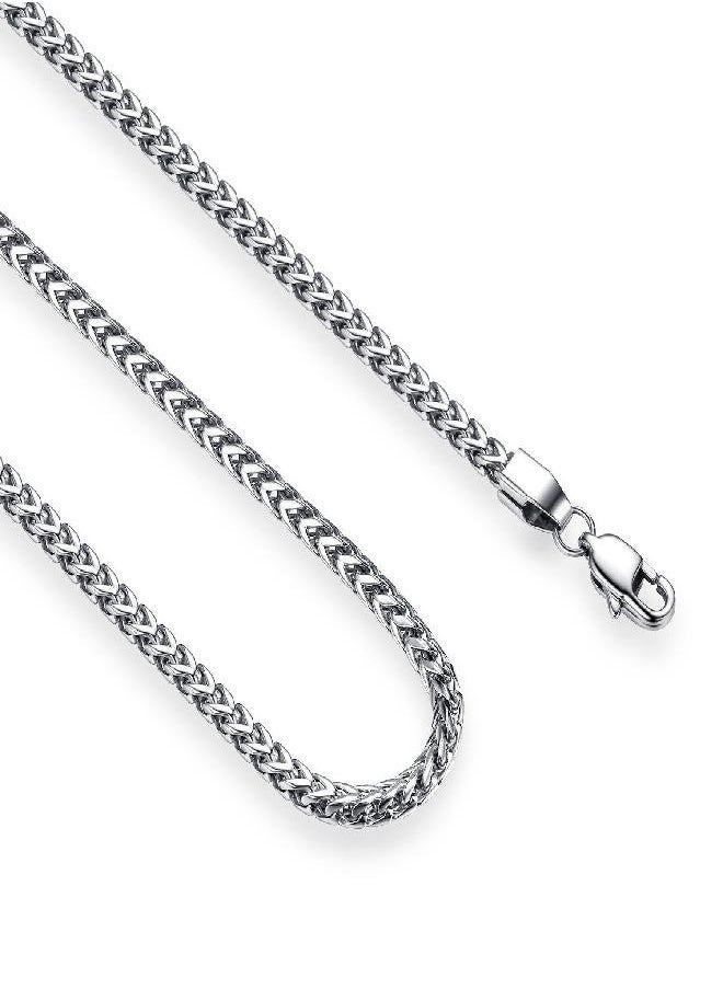REVE Reve Jewelry 3mm Stainless Steel Franco Chain Necklace for Men and Women, 20-30 inches (22)  - Image 1