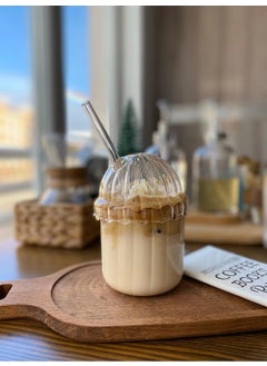 Devigo 1 Pinterest Glass with Lid and Straw | Cold Coffee and Presentation Glass | 430ml  - Image 1