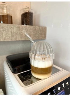 Devigo 1 Pinterest Glass with Lid and Straw | Cold Coffee and Presentation Glass | 430ml  - Image 3