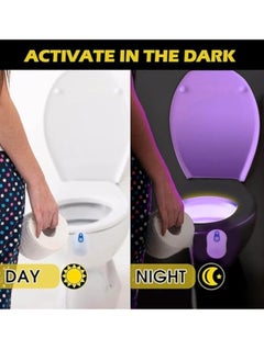 KASTWAVE Home Toilet Light, Motion Sensor Toilet Bowl Night Light, 16-Colour Changes Motion Sensor Toilet Seat Night Light, Internal Memory Light Detection, Motion Sensor Light Plug, Indoor Toilet Light Sensor  - Image 3