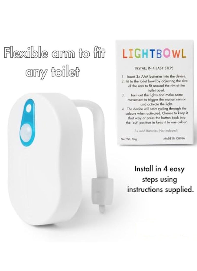 KASTWAVE - Home Toilet Light, Motion Sensor Toilet Bowl Night Light, 16-Colour Changes Motion Sensor Toilet Seat Night Light, Internal Memory Light Detection, Motion Sensor Light Plug, Indoor Toilet Light Sensor - Image 1