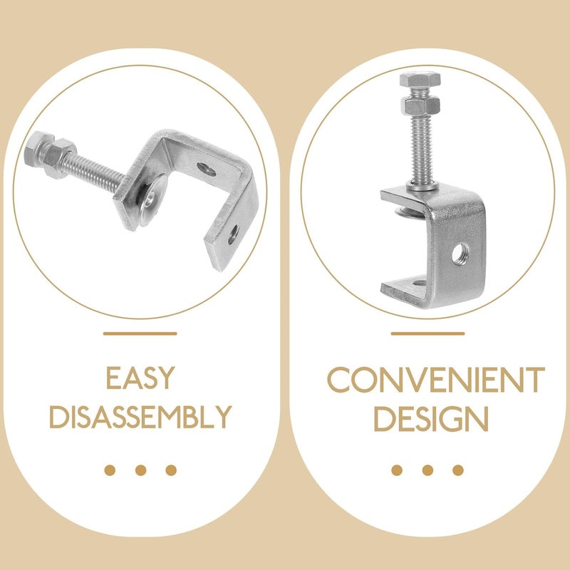 2pcs 1-inch 304 Stainless Steel C-clamps Heavy-duty Woodworking Tiger Clamps with Wide Jaw Openings for Home Improvement and Carpentry - Image 4