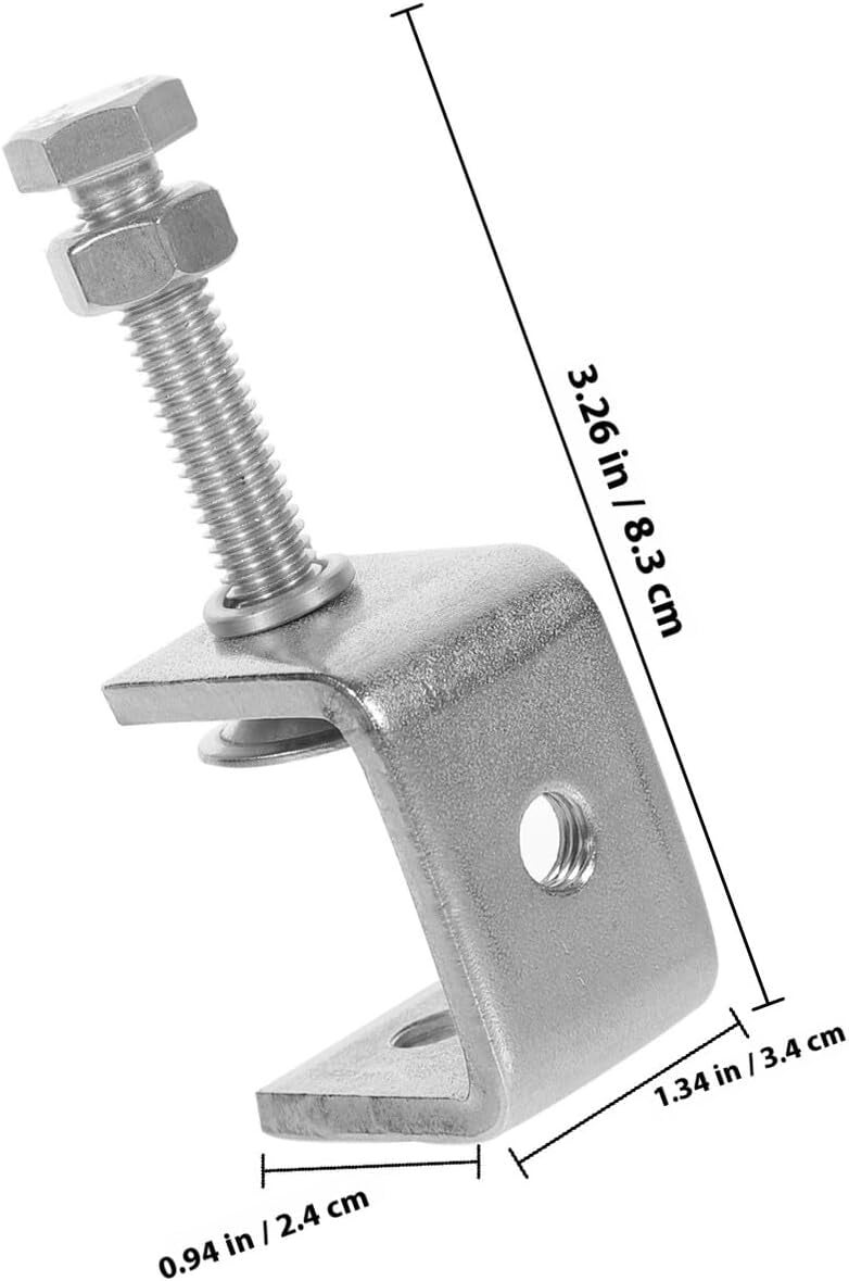 2pcs 1-inch 304 Stainless Steel C-clamps Heavy-duty Woodworking Tiger Clamps with Wide Jaw Openings for Home Improvement and Carpentry - Image 2
