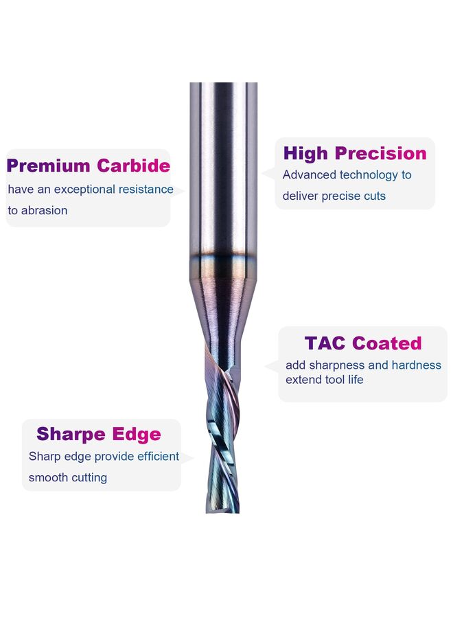 LAMAY End Mills,1/4 Shank Up Cut Spiral Router Bit 1/4 inch Cutting Diameter 1 inch Cutting Length CNC Router Bits for Woodworking with Extra Long Life Coating - Image 3