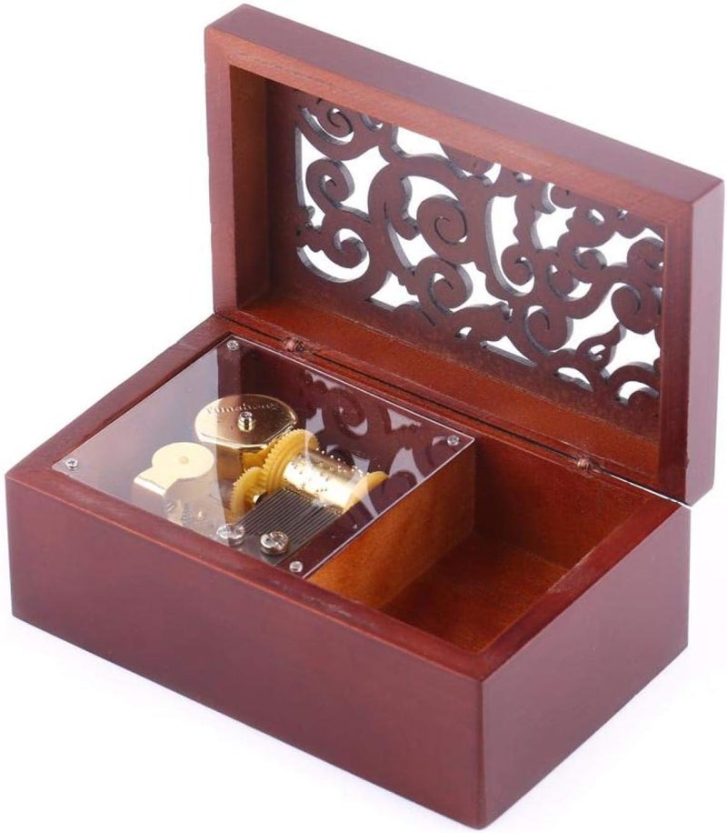 klarako Wooden Music Box, Vintage Hollow with 18 Note Wind Up Music Box for Decoration Gift(#1) - Image 1