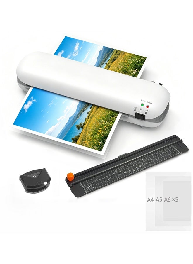 SL288 Hot and Cold Laminator, A4A5A6 Laminator Machine Set, 4 in 1 Thermal Laminator for Home Office School Use, 9 inches Max Width,Paper Trimmer,Corner Rounder (15 Laminating Pouches) - Image 1