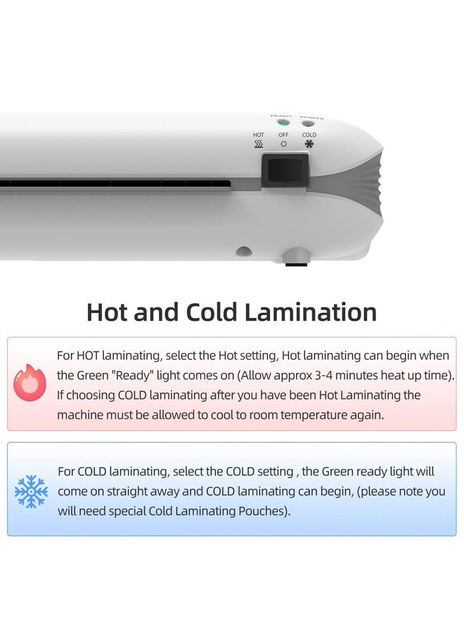 SL288 Hot and Cold Laminator, A4A5A6 Laminator Machine Set, 4 in 1 Thermal Laminator for Home Office School Use, 9 inches Max Width,Paper Trimmer,Corner Rounder (15 Laminating Pouches) - Image 2