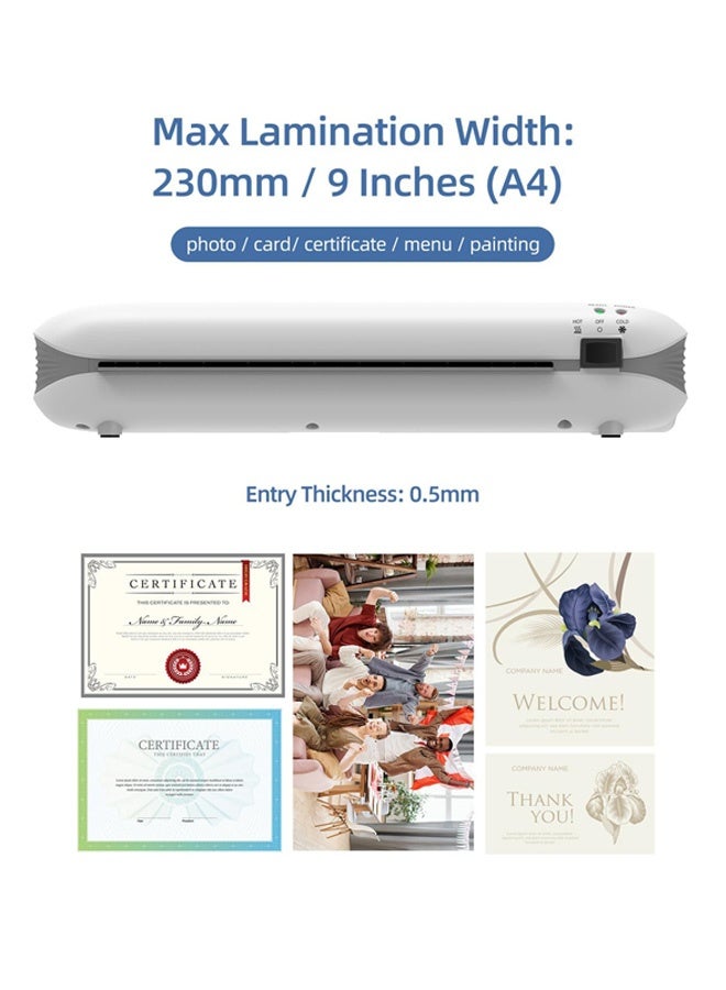 SL288 Hot and Cold Laminator, A4A5A6 Laminator Machine Set, 4 in 1 Thermal Laminator for Home Office School Use, 9 inches Max Width,Paper Trimmer,Corner Rounder (15 Laminating Pouches) - Image 5