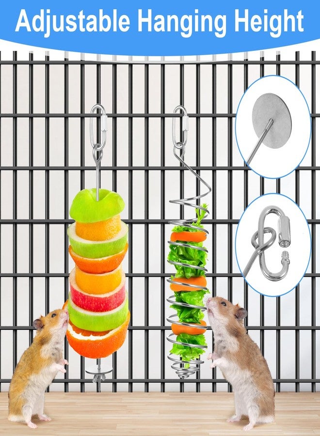 براساكو مجموعة ألعاب براساكو لإثراء حياة الفئران (قطعتان) - حامل فواكه وخضراوات معلق من الفولاذ المقاوم للصدأ - لعبة بحث عن الطعام مناسبة للهامستر والطيور والببغاوات - Image 3