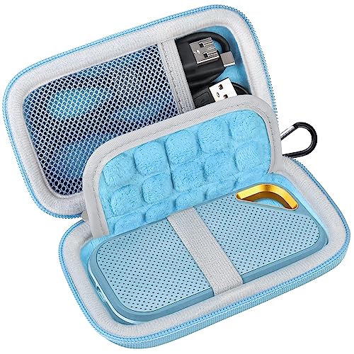 Lacdo Hard Carrying Case for SanDisk Extreme Pro/SanDisk Extreme Portable External SSD 500GB 1TB 2TB 4TB 8TB USB-C Solid State Drive Shockproof Water Repellent Protective Storage Travel Bag, Sky Blue - Image 1