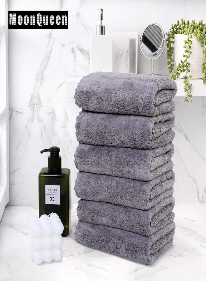 MOONQUEEN 18 Pack Premium Hand Towels - Quick Drying - Microfiber Coral Velvet Highly Absorbent Towels - Multipurpose Use as Hotel, Bathroom, Shower, Spa, Hand Towel 16 x 28 inches (Light Grey) - Image 4