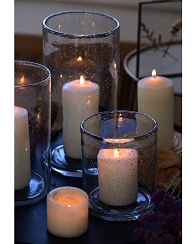 ARIAMOTION Hurricane Candle Holder for Pillar Glass Cylinder Vase Modern Rustic Centerpiece Clear Seeded Home Decor for Kitchen Table Living Room 8" H 1 Pack - Image 3