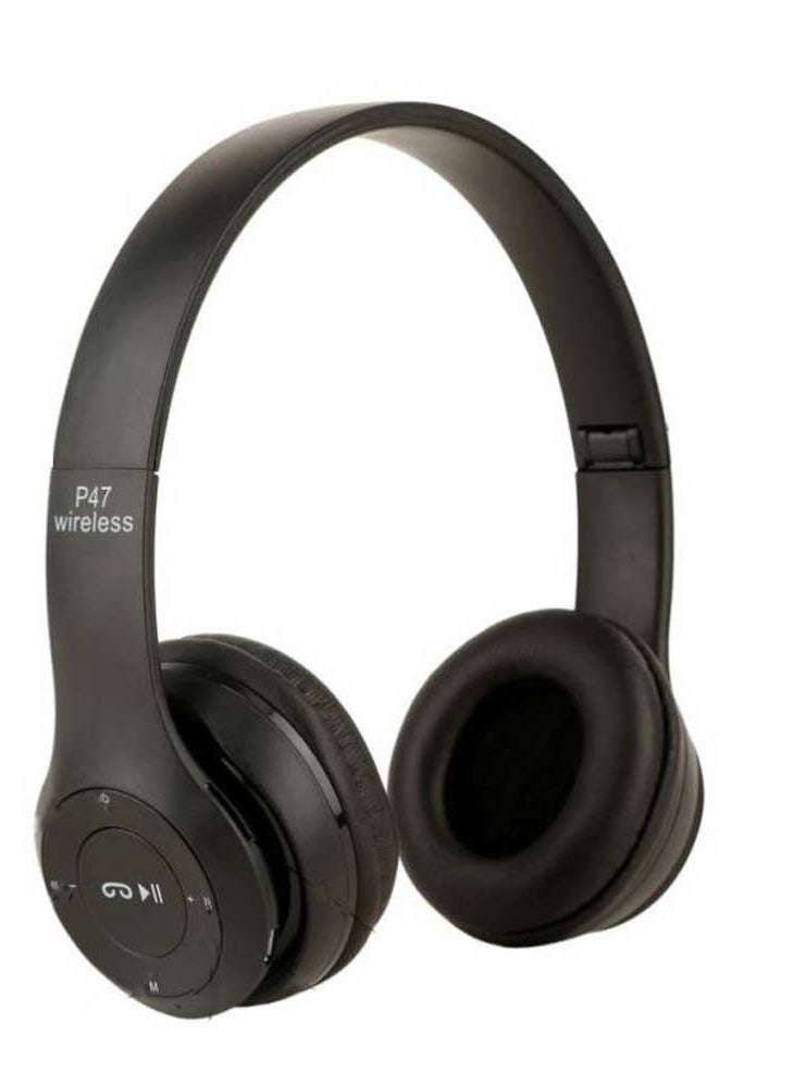 ي47 سماعة رأس لاسلكية P47 باللون الأسود - Image 3