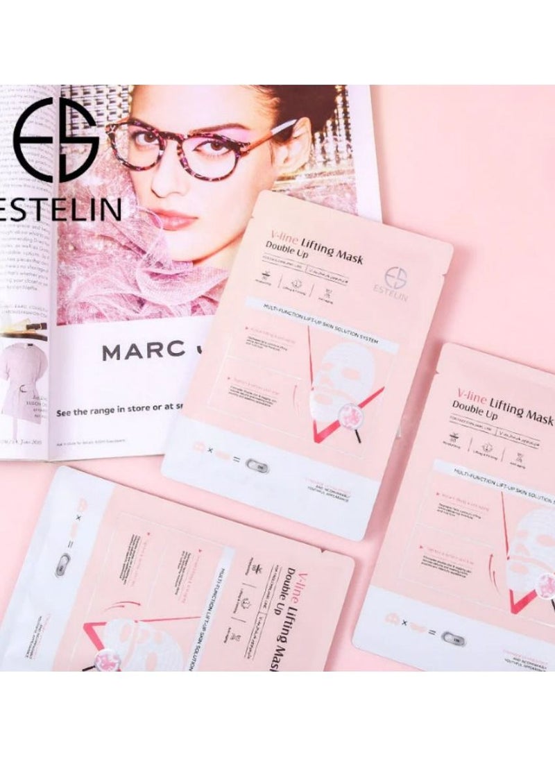 ESTELIN Double Up V-line Lifting Face Mask Chin Up Patch Lifting Mask 45 g 3pcs - Image 3