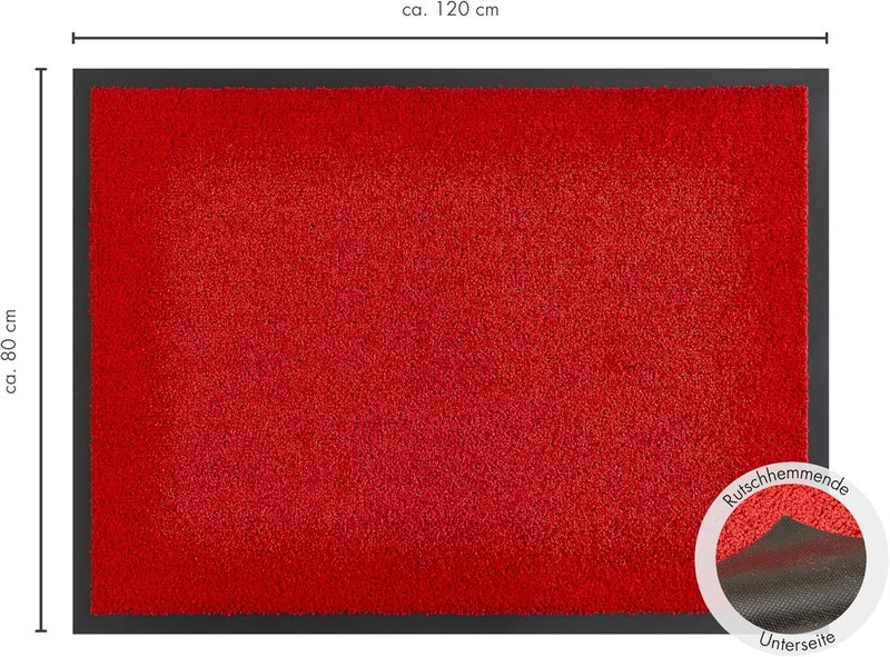 ANDIAMO Verdi Doormat - Dirt Trapper Mat for the House Entrance - Ideal as a Doormat Indoor or as a Doormat in Covered Outdoor Area - Door Scraper for Front Door 80 x 120 cm Red 2 - Image 3