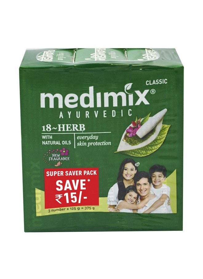 Medimix Ayurvedic Classic 18 Herbs Soap 3X125G  - Image 2