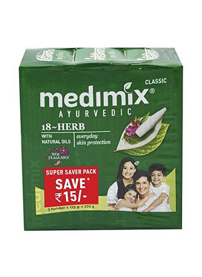 Medimix Ayurvedic Classic 18 Herbs Soap 3X125G  - Image 1