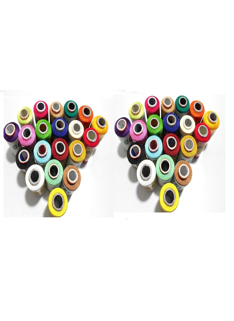 GOELX Goelx Silk Thread 40 (20 Colors) Each 2 Spool Set for Jewellery-Tassel Making- Embroidery-Crafts, Shiny Soft Thread spools 