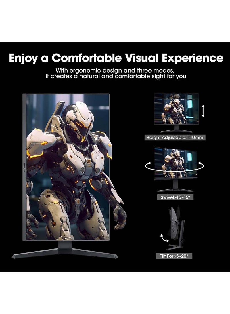 KOORUI Gaming Monitor 27E3QK - 27 Inch QHD Monitor, 240Hz, 1ms, IPS, Adaptive Sync, G-sync Compatible (2560x1440, HDR 400, HDMI, DisplayPort, Eye-Care), Black… - Image 3