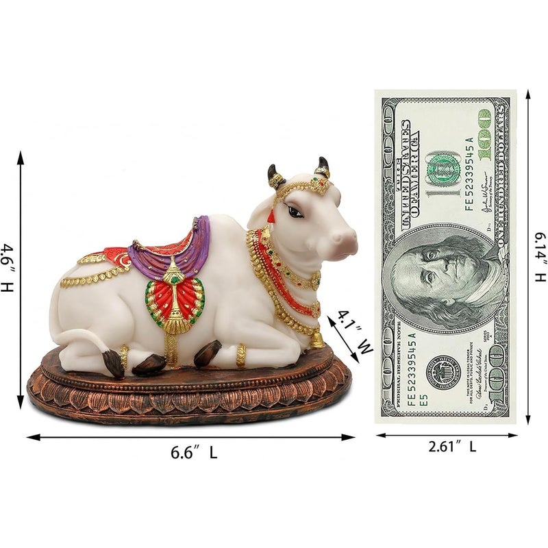 alikiki Hindu God Idol Nandi Statues - 6.6" L 2PCS Nandi Figurines Gift for Indian Friends Family Man Woman Diwali Gifts Pooja Return Gifts Diwali Murti Item Home Office Mandir Temple Puja Decor - Image 5