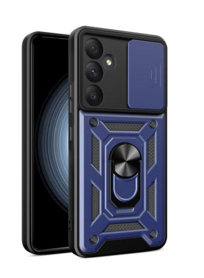 for Samsung Galaxy A56 5G Case Cover, Slide Camera Lens Cover, Magnetic Ring Holder Kickstand Protective Phone Case for Samsung Galaxy A56 5G, Blue  - Image 1