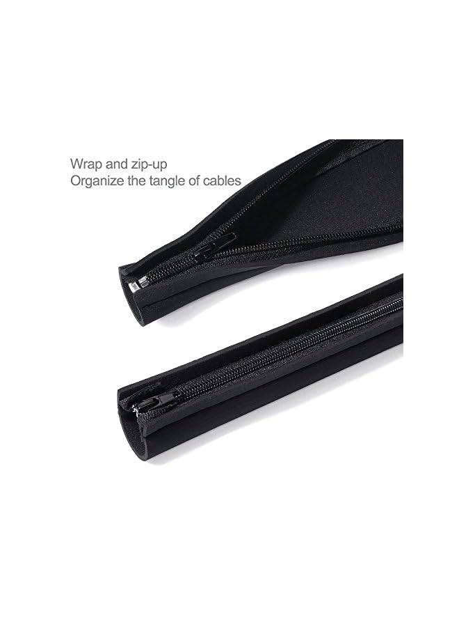 JOTO Management Sleeve, JOTO Cord Management System for TV/Computer/Home Entertainment, 19-20 inch Flexible Cable Sleeve Wrap Cover Organizer, 4 Piece - Black - Image 1