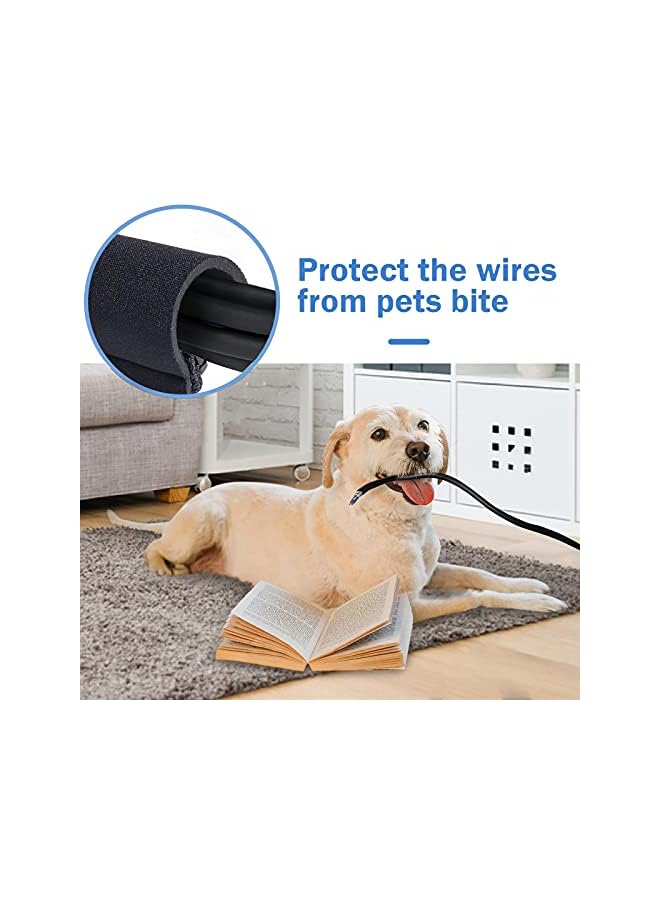 JOTO Management Sleeve, JOTO Cord Management System for TV/Computer/Home Entertainment, 19-20 inch Flexible Cable Sleeve Wrap Cover Organizer, 4 Piece - Black - Image 4