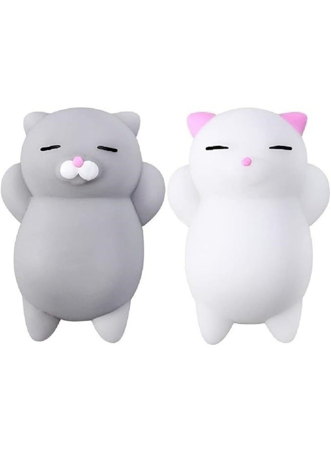 Squishy Cat Set - 2 Soft Silicone Kawaii Kitties, Top Stress Relief Sensory Gift 2024, Unique Kids u0026 Adults s Day Idea for Him u0026 Her, Best Teenage Girl, Teen Boy u0026 Tween Present - Image 1