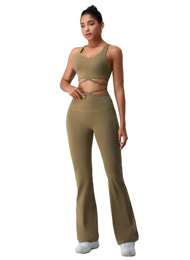 كون.يوغا Womens High Waist Flared Contour Seamless Workout Sport Leggings Yoga Pants Tummy Control Running Pants