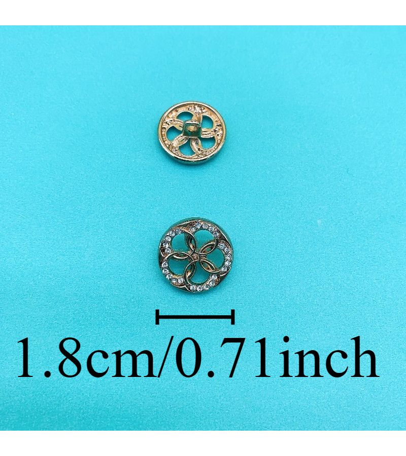 5Pcs Gold Rhinestone Hollow Flower Buttons For Formal Attire - Image 4