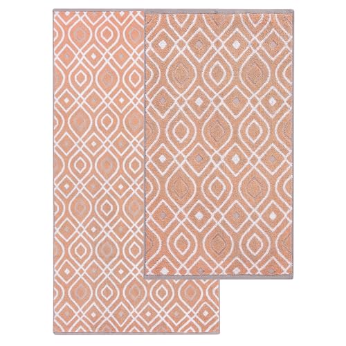 Modern Threads Oxford 6-Piece 100% Cotton Towel Set – Yarn Dyed Jacquard & Solid – Includes 2 Bath Towels, 2 Hand Towels, 2 Washcloths – Absorbent, Quick Dry, Soft & Durable – Orange - Image 5